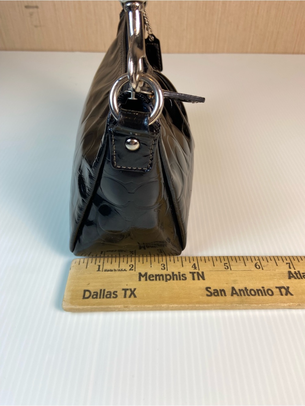 Coach Black Patent Leather Shoulder Bag - Picture 7 of 15